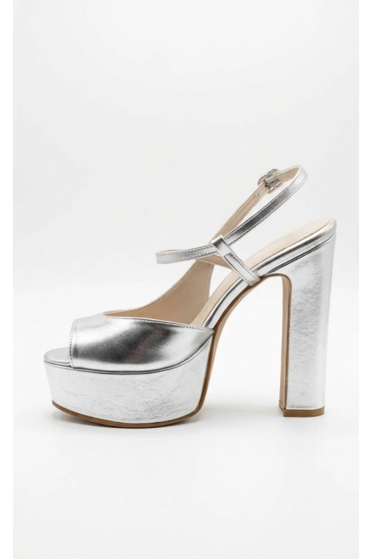 cindy Yüksek Topuklu Platform Abiye Ayakkabı 13 cm — Gümüş METALİK